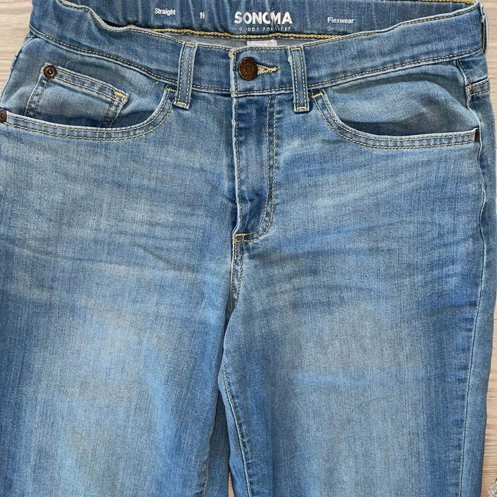⭐ Sonoma Goods For Life Boys’ Flexwear Straight Jeans – Size 16 – Medium Wash ⭐ - Picture 4 of 9